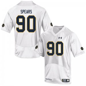 Notre Dame Fighting Irish Men's Hunter Spears #90 White Under Armour Authentic Stitched College NCAA Football Jersey DZL2899GV